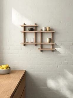 Estante de pared Treat individual, Roble, 34 × 12 × 11,2 cm