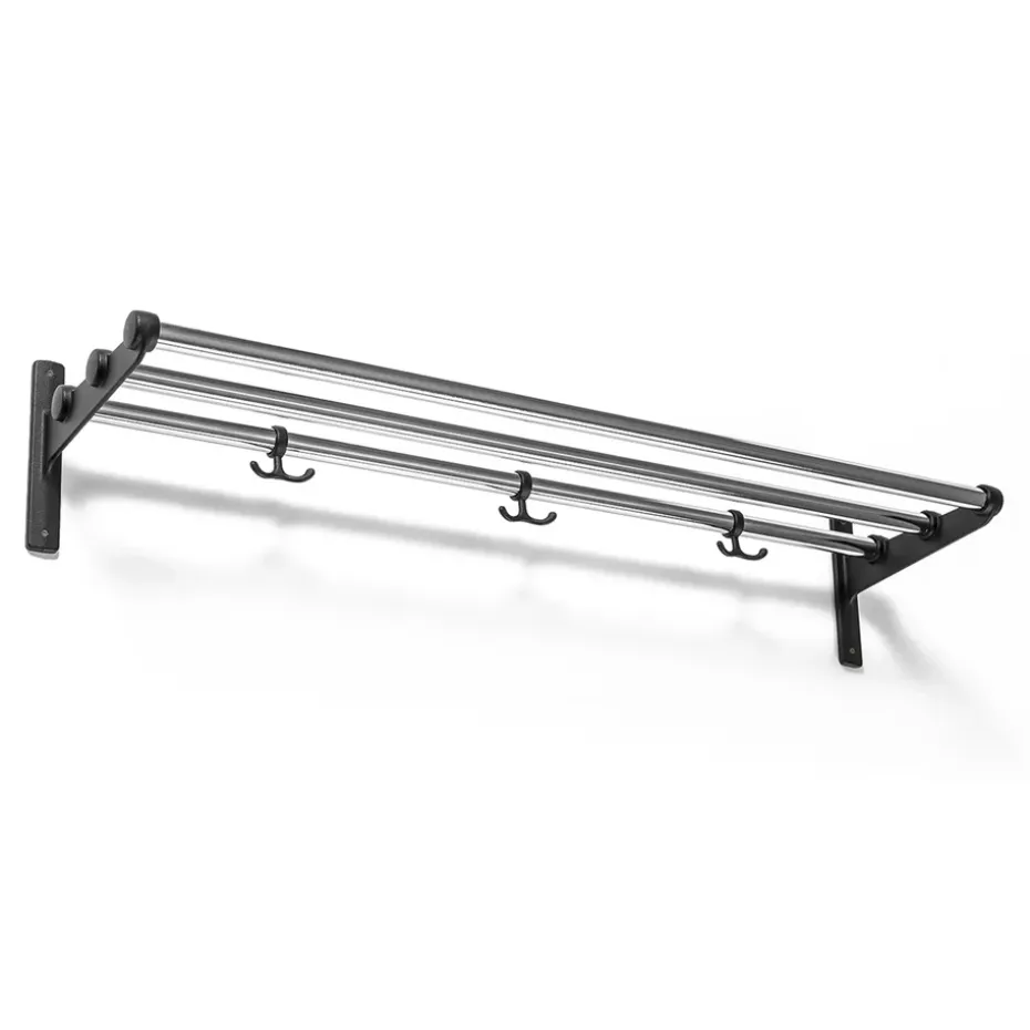 Estante perchero o zapatero Nostalgi , cromo, negro