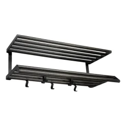Estante perchero Tamburin 60 cm, roble teñido de negro-negro