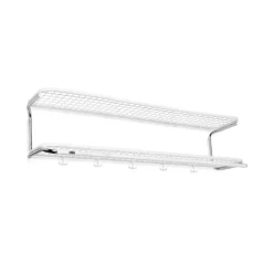 Estante sombrerero Classic 650, Blanco/cromo, 2 niveles, 120 cm