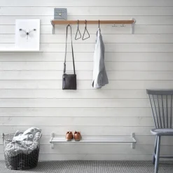 Estante sombrerero o zapatero Nostalgi, Blanco, base de aluminio