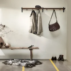 Estante sombrerero o zapatero Nostalgi, Negro, base blanca