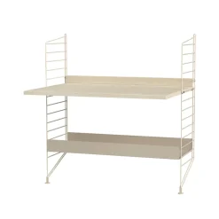 Estante String metal, Beige, 78x30 cm, borde alto