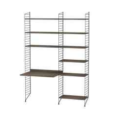 Estante String, Nogal, 78x30 cm, paquete de 3