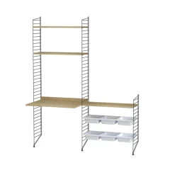 Estante String, Roble, 78x30 cm, paquete de 3