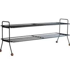 Estante zapatero Bill Shoe Shelf L, negro-marrón oscuro