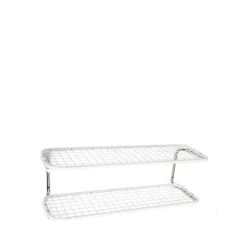 Estante zapatero Classic 650, Blanco/cromo, 2 niveles, 100 cm