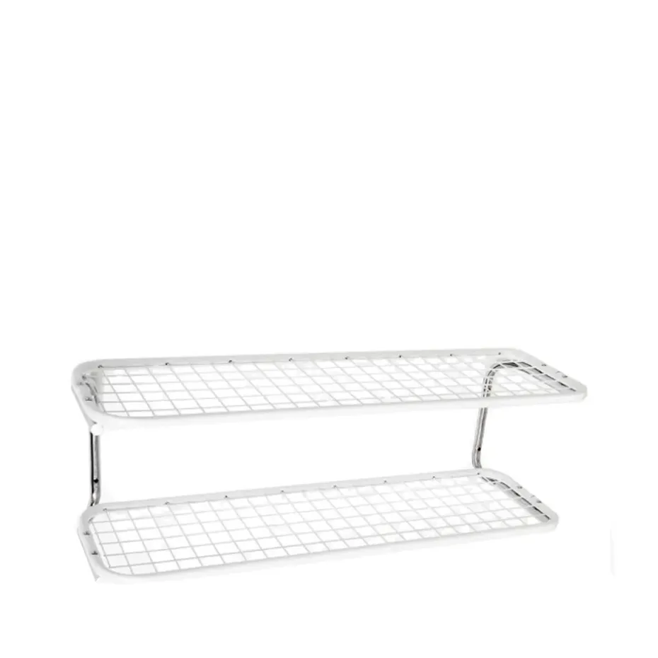 Estante zapatero Classic 650, Blanco/cromo, 2 niveles, 110 cm