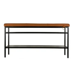 Estante zapatero Nancy, negro-coñac