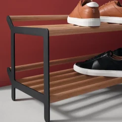 Estante zapatero Tamburin 100 cm, Roble-negro