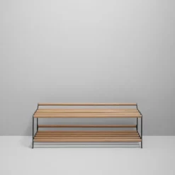 Estante zapatero Tamburin 100 cm, Roble-negro