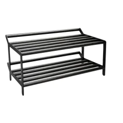 Estante zapatero Tamburin 60 cm, roble teñido de negro-negro