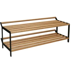 Estante zapatero Tamburin 60 cm, roble-negro