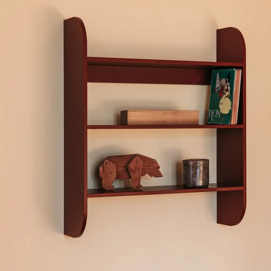 Estantería de pared Strapats 62x73,6 cm, Burgundy