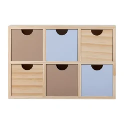 Estantería pequeña Calle 6 cajones 27x18 cm, Naturaleza