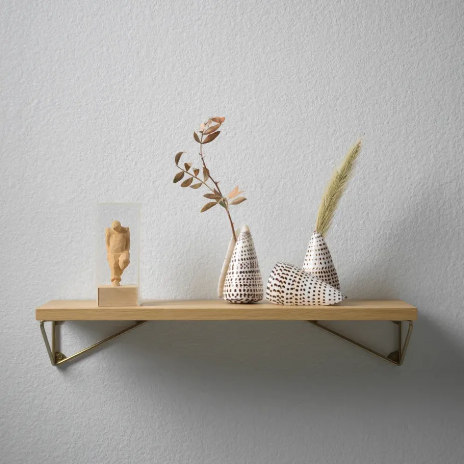 Estantería Pythagoras XS, roble, latón