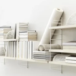 Estantería String Pocket, fresno-blanco, fresno-blanco