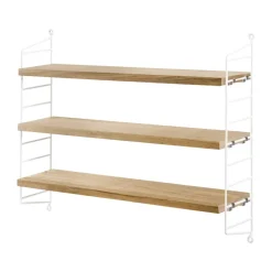 Estantería String Pocket, roble-blanco, roble-blanco