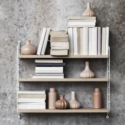 Estantería String Pocket, roble-blanco, roble-blanco