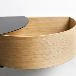 Estantería Wallie, negro, roble