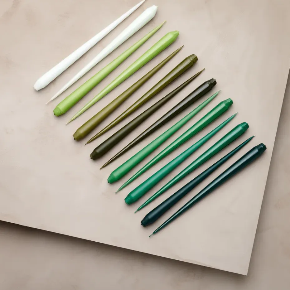 ester & erik 4 Velas lacadas, olive glow, 32 cm