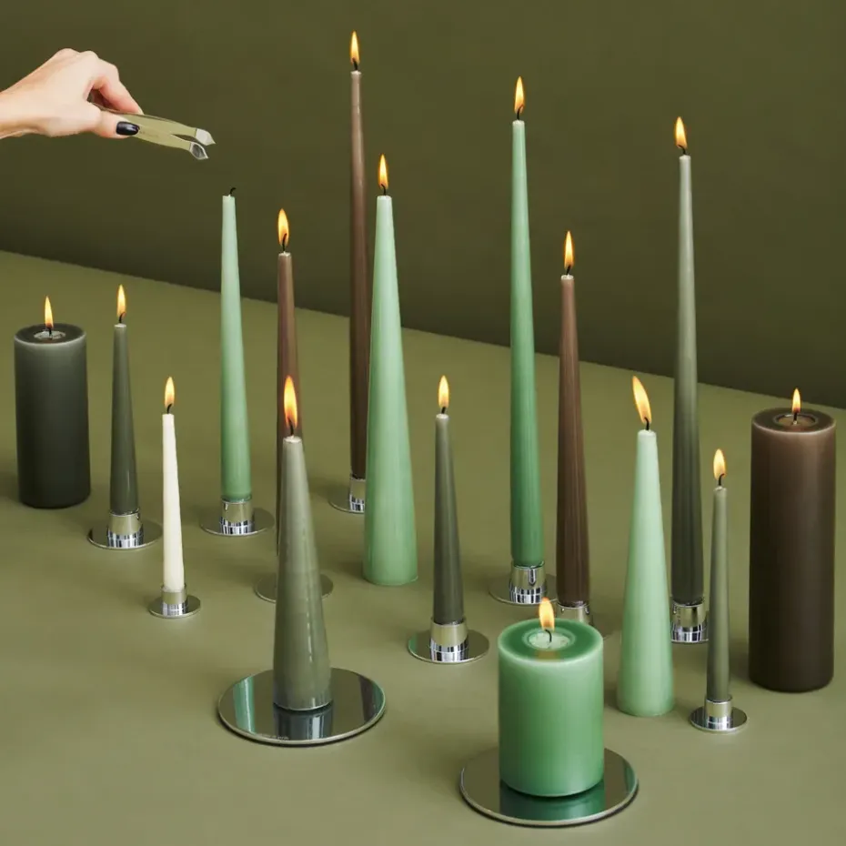 ester & erik 4 Velas lacadas, green soil, 42 cm