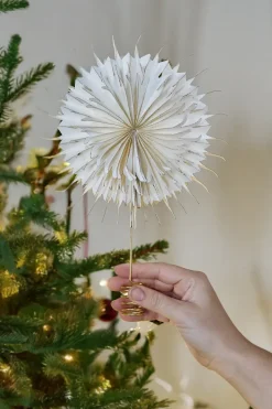 Estrella para árbol Dusk, Blanco, Ø10 cm