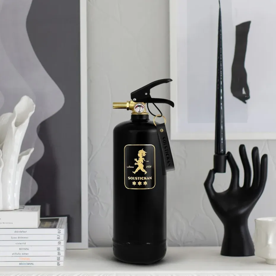 Extintor Solstickan 2 kg, Negro-dorado