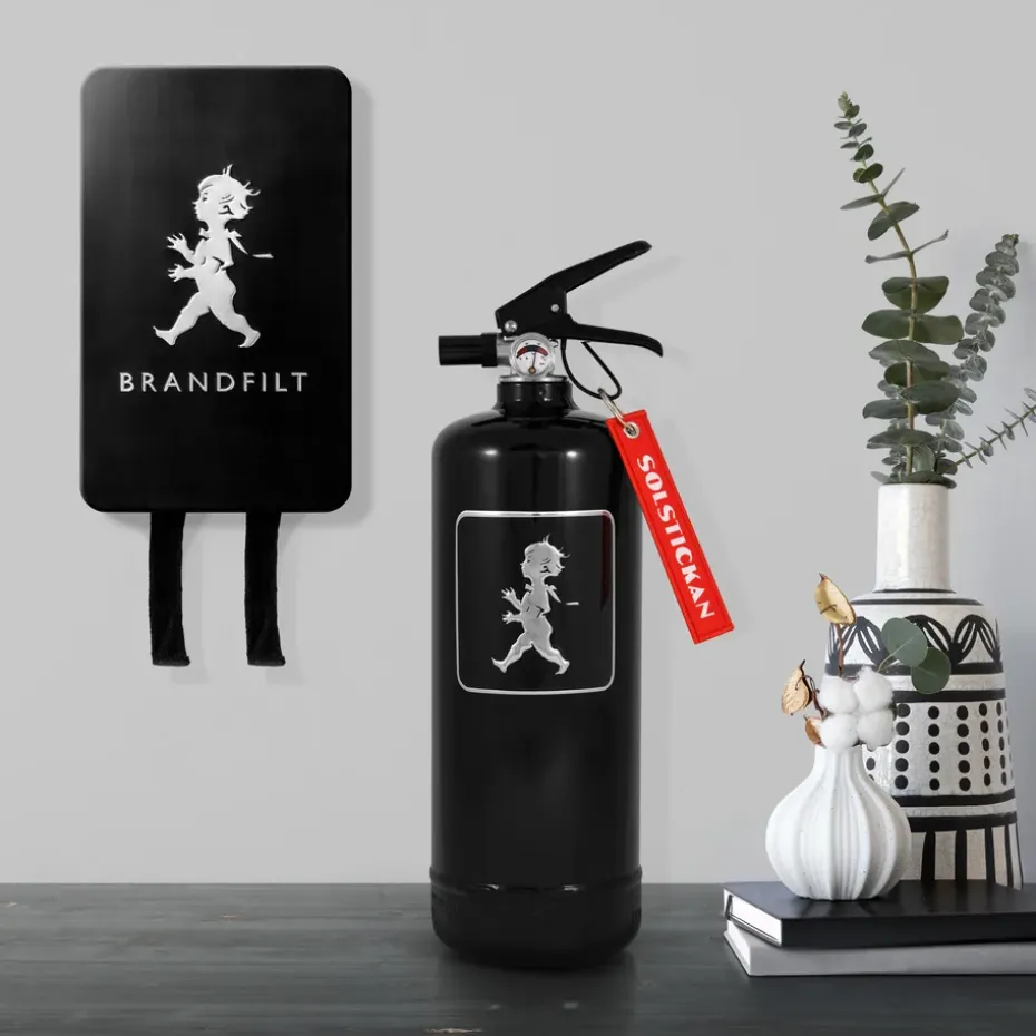 Extintor Solstickan 2 kg, Negro-plateado