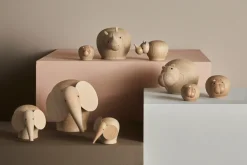 Figura de madera Rina rinocerante, Small