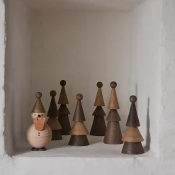 Figura de madera Santa Claus, haya-roble-cuero