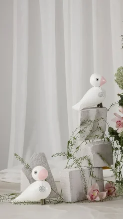 Figura Kay Bojesen pájaro cantor Love, Blanco-rosa