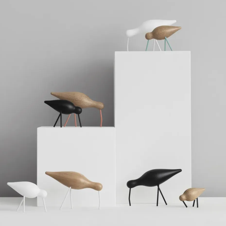 Figura Shorebird, blanco, mediano