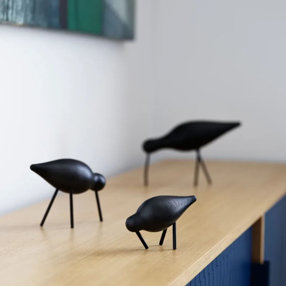 Figura Shorebird, negro, mediano