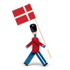 Figura soldado con bandera textil mini Kay Bojesen, 18,5 cm