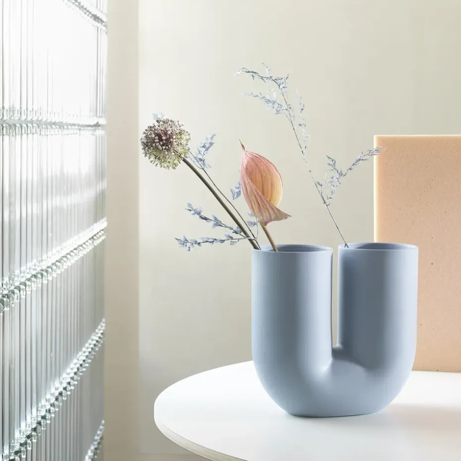 Florero Kink 26 cm, Azul claro