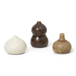 Florero Komo mini set de 3, Brown-white