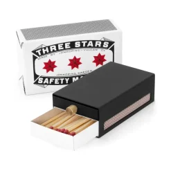 Funda para cerillas Three Stars grande, Negro