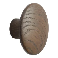 Gancho Dots wood dark stained brown, Ø9 cm