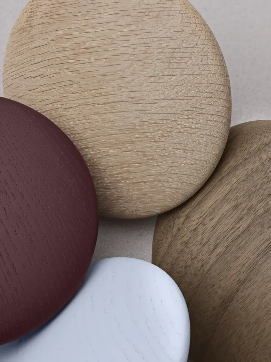 Gancho Dots wood dark stained brown, Ø17 cm