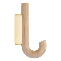 Gancho Hook mini 13,3 cm, Roble-latón
