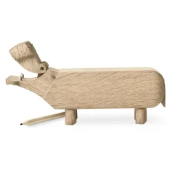 Hipopótamo de madera, roble
