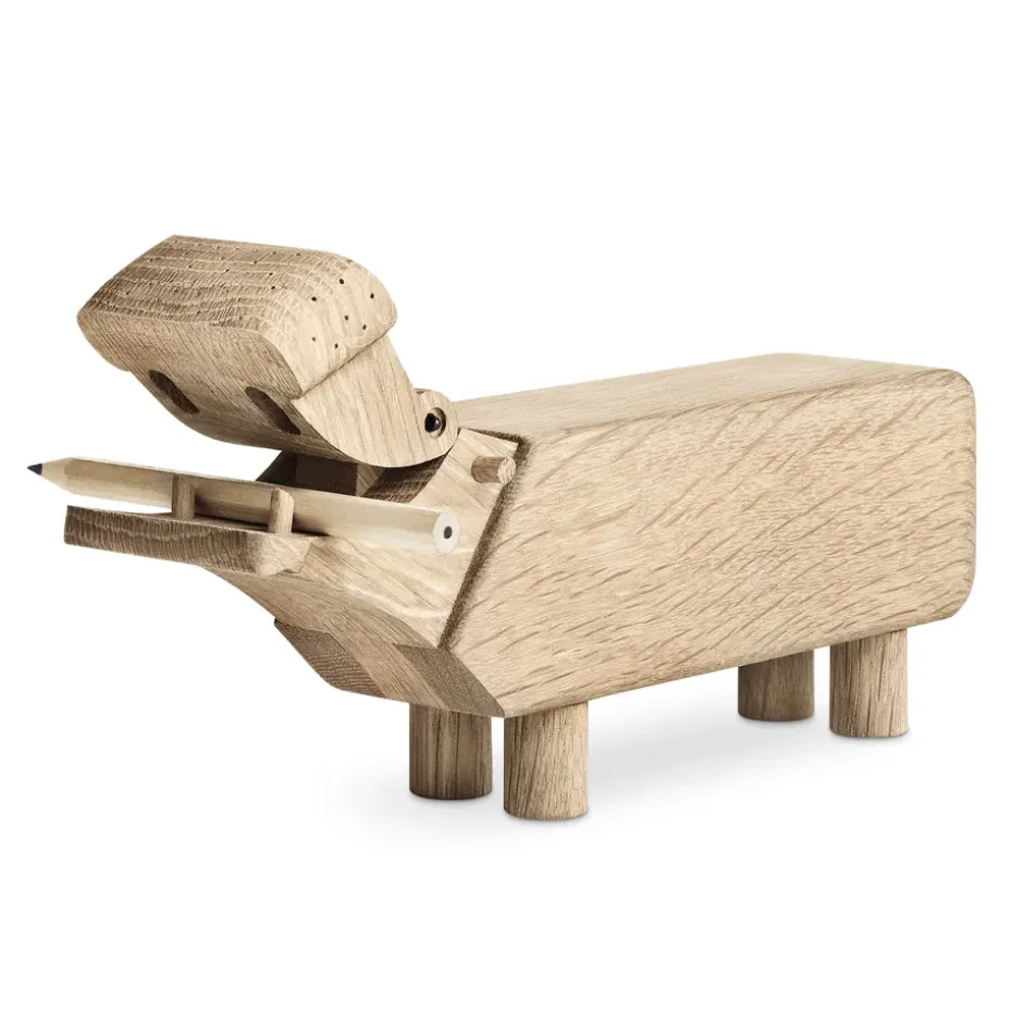 Hipopótamo de madera, roble