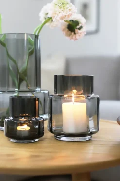 Hurricane reflections tealight no 25, Smoked Grey