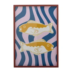 Ilustración Remy con marco 50x70 cm, Rosa