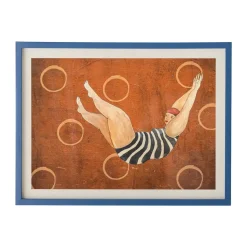 Ilustración Svela con marco 52x47 cm, Marrón