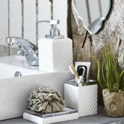 Jabonera Portia, blanco-plata