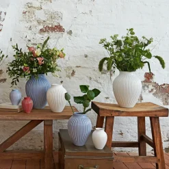 Jarrón acanalado Knabstrup 27 cm, Azul lavanda