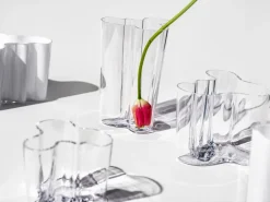 Jarrón Alvar Aalto transparente, 160 mm