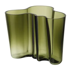 Jarrón Alvar Aalto verde musgo, 160 mm